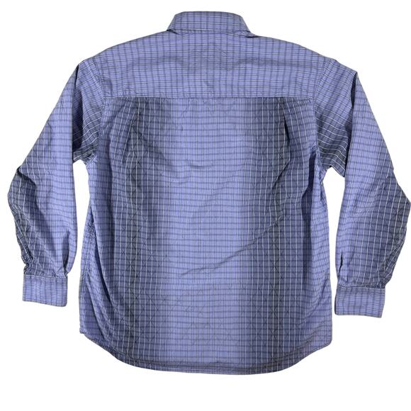 Tommy Bahama Men's M Silk Blend Shirt Purple Blue Ombre Check Long Sleeve - Picture 2 of 7